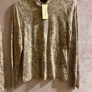 Evereve Ray Snakeskin Turtleneck Long sleeve shirt